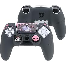 Kuitmor PS5 kumanda i in silikon kapak seti, kaymaz, yumu ak koruyucu k l f, kablosuz PlayStation 5 kumanda i in, 2 ba parmak tutma kapa  ve 1  kartma
