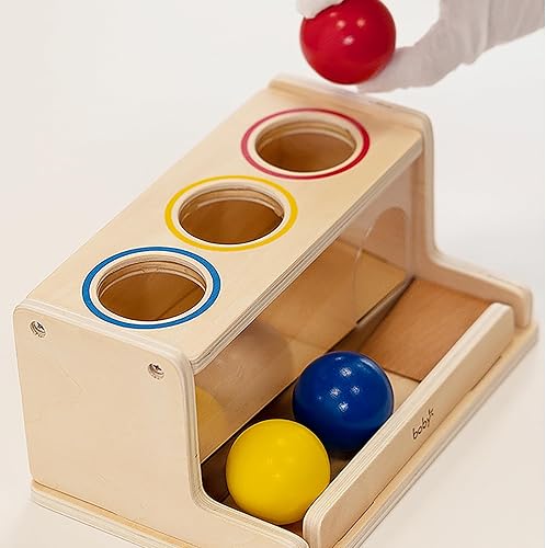 Miniatura 5 de Dailyfunn Montessori Toys - Caja de permanencia para objetos, rastreador de bolas, juguete de empuje para niños y niñas, bebés, niños pequeños