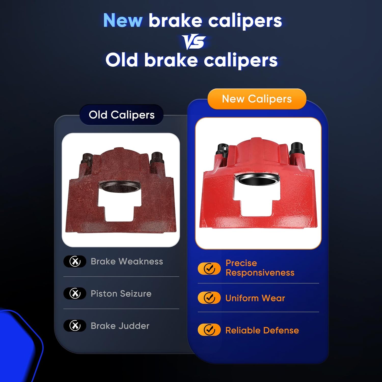 ECCPP Brake Caliper Fit for Cadillac for Chevy Astro Blazer C1500 Express Suburban 1500 2500 K1500 2000 for Chevy Tahoe GMC Safari Savana 1500 2500 Yukon TH184299,TH194300 2WD OR 4WD