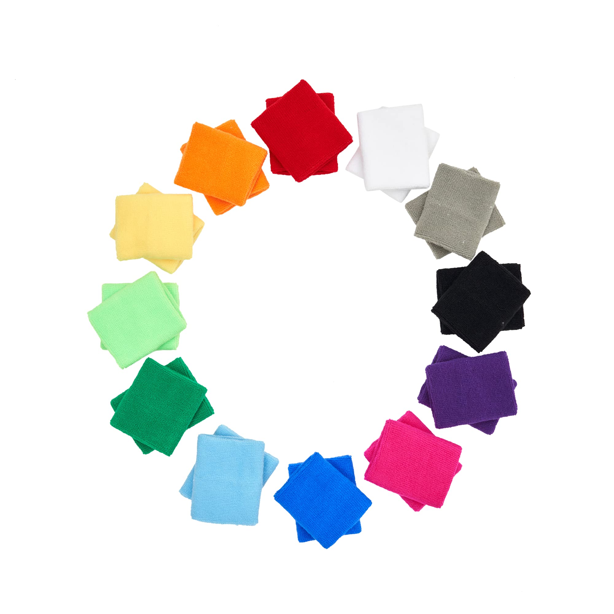 Mallofusa 12 Pairs Colorful Wrist Sweatbands Athletic Cotton Terry Cloth Wristbands for Gym Sports