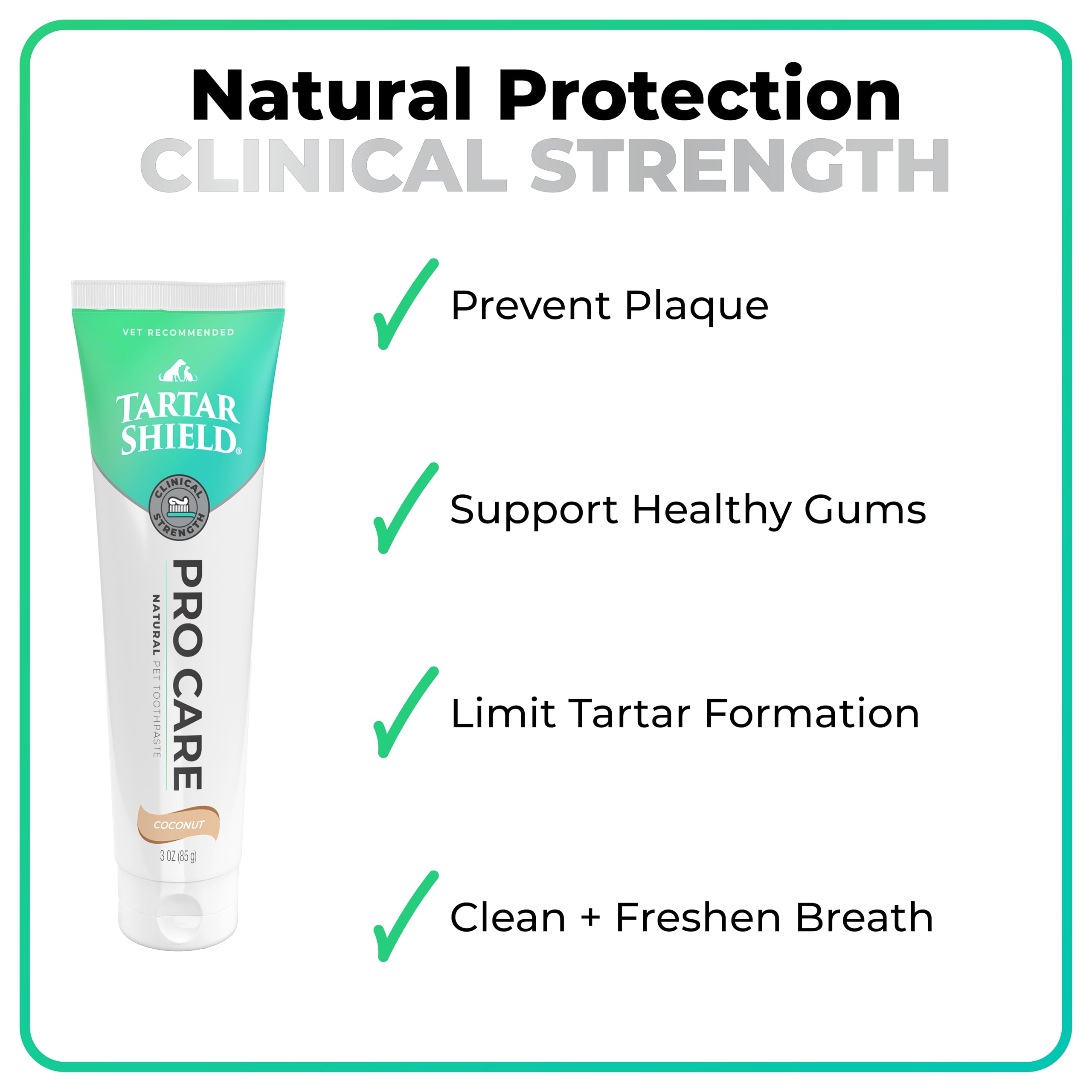Tartar Shield Pro Care – Natural Enzymatic Pet Toothpaste Kit – Protects Against Plaque & Tartar - Freshens Breath & Removes Stains – Cleans Teeth and Gums – for Dogs & Cats - Coconut Flavor, 3 Oz. - image 4