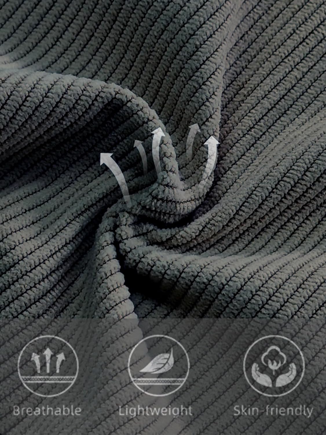 Women's Corduroy Casual Pants Loose Comfortable Wide-Leg Pants with Elastic Waistband Drawstring and Multiple Pockets - Image 5