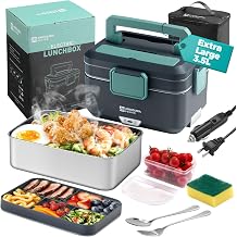 Annie &amp; Mia Design Electric Lunch Box for Adults, 100w 3.5L 2-Layer Portable Food Warmer, Dual Mode 2.5L + 1L Heated Lunch Box for Adults, Home/Car/Office/Truck Use, Lonchera El&eacute;ctrica Port&aacute;til