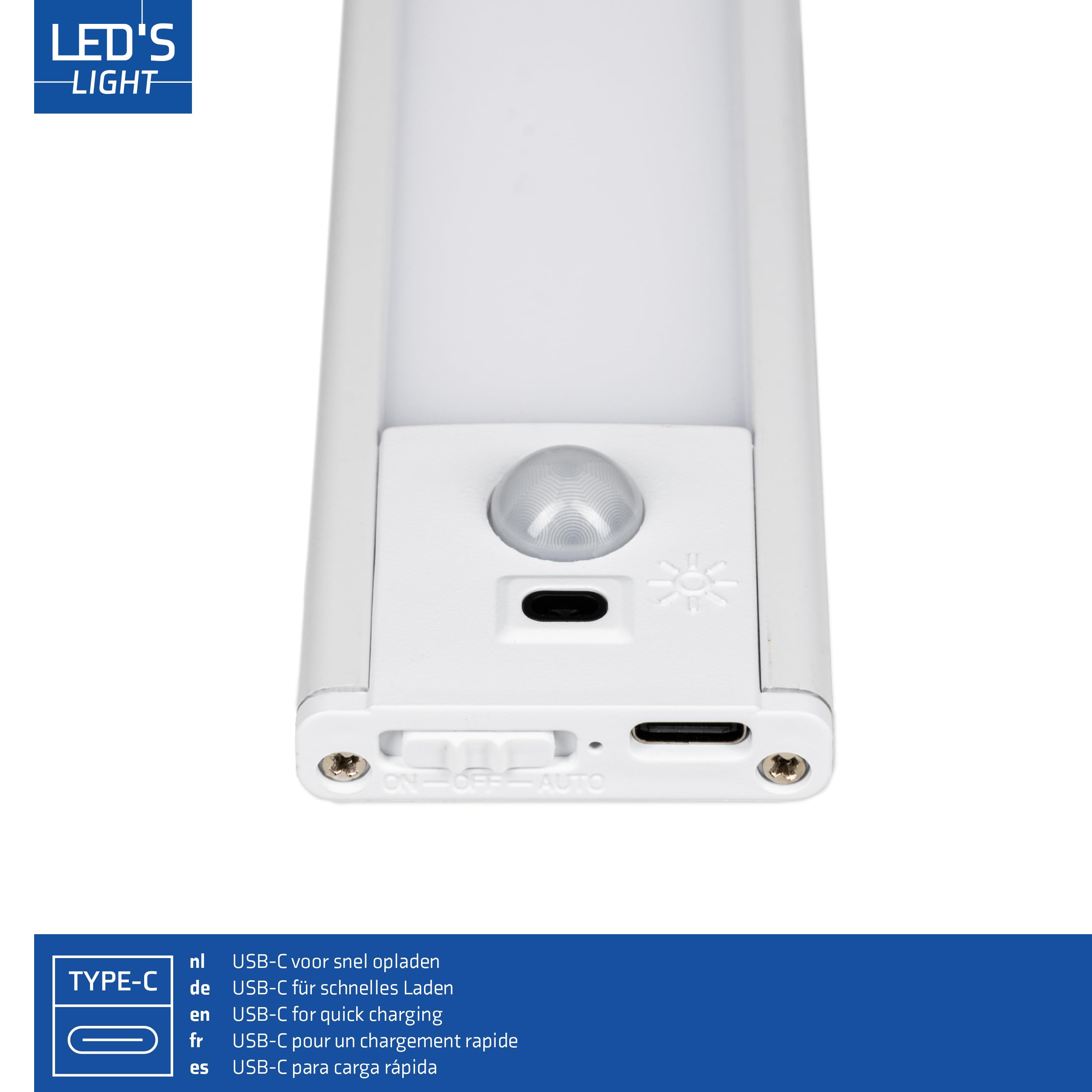 LED's light Unterbauleuchte 80cm Schrankleuchte 4W mit Bewegungssensor Winksensor Akku USB-C dimmbar CCT warmweiß neutralweiß kaltweiß Magnethalter - 2 Stück