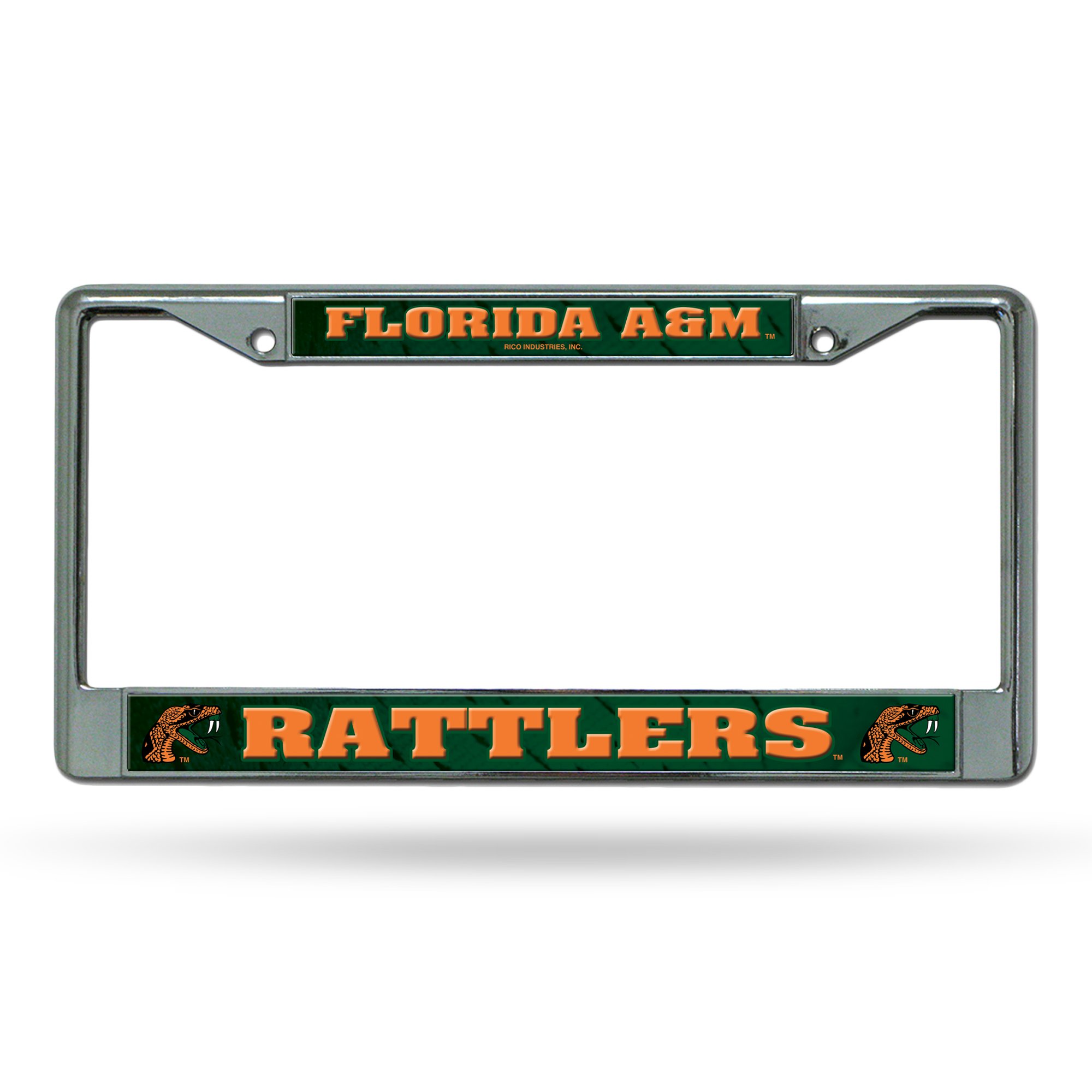 Rico Industries NCAA Florida A&M Rattlers Standard Chrome License Plate Frame