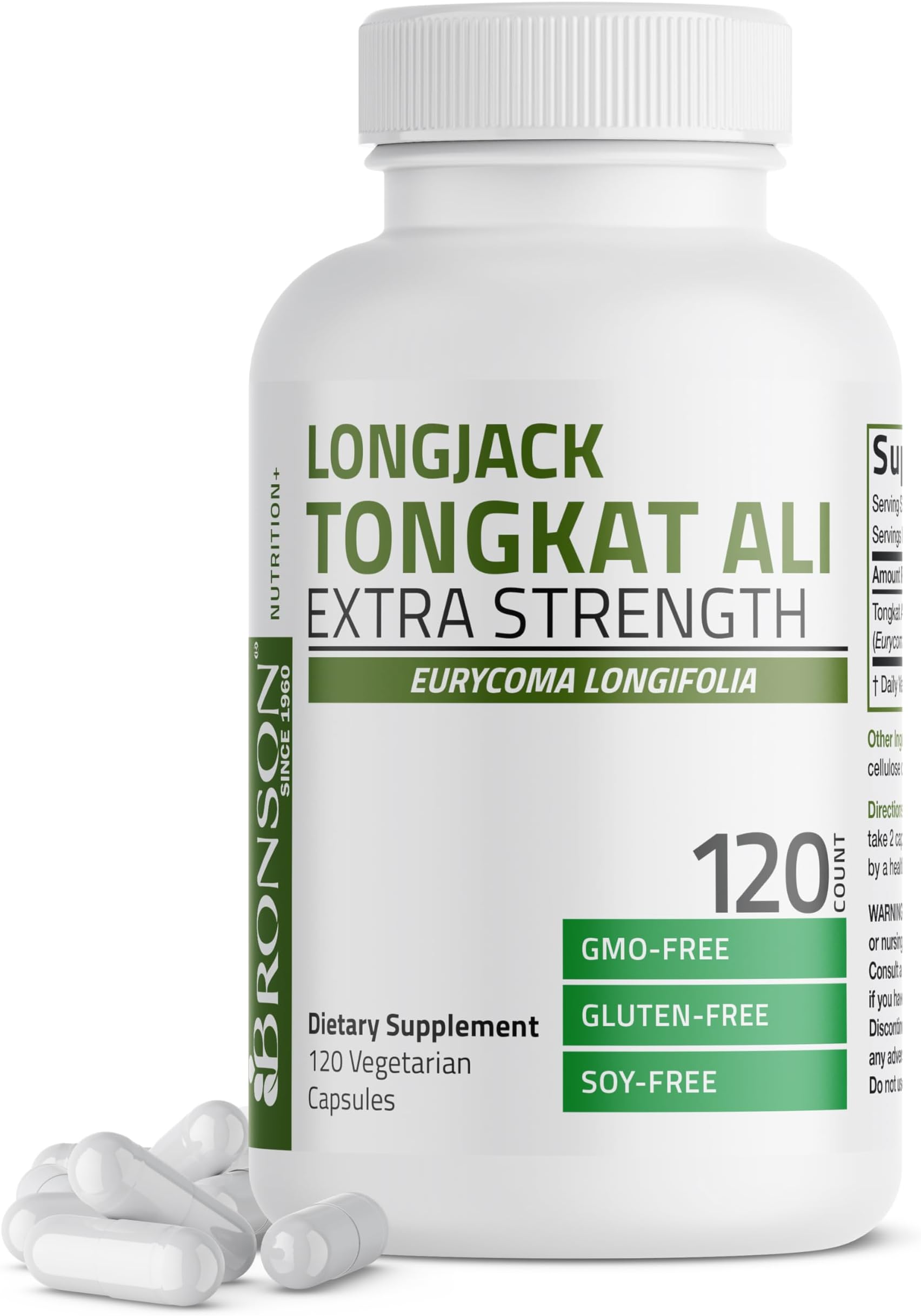 Bronson Longjack Tongkat Ali Extra Strength, 120 Vegetarian Capsules