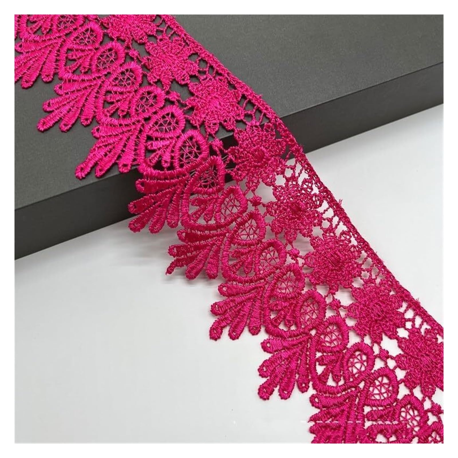 Koronkowa taśma ozdobna, Crochet Floral Lace Trim Ribbon 15 yards 8 cm Multicolor(Coffee)