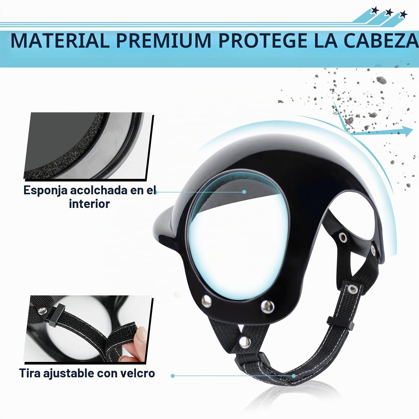 NAMSAN Gafas de sol antiUV para perros con casco para mascotas, a prueba de viento, protección ocular para perros pequeños, medianos y pequeños