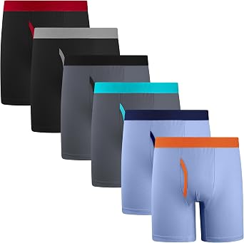 Boys Boxer Briefs, Lightweight Mesh Athletic Underwear, 6 Pack | Breathable Mesh Comfort, Open Fly, Soft Waistband, Stay-Put Fit for Sports, Gym, and Outdoor Play