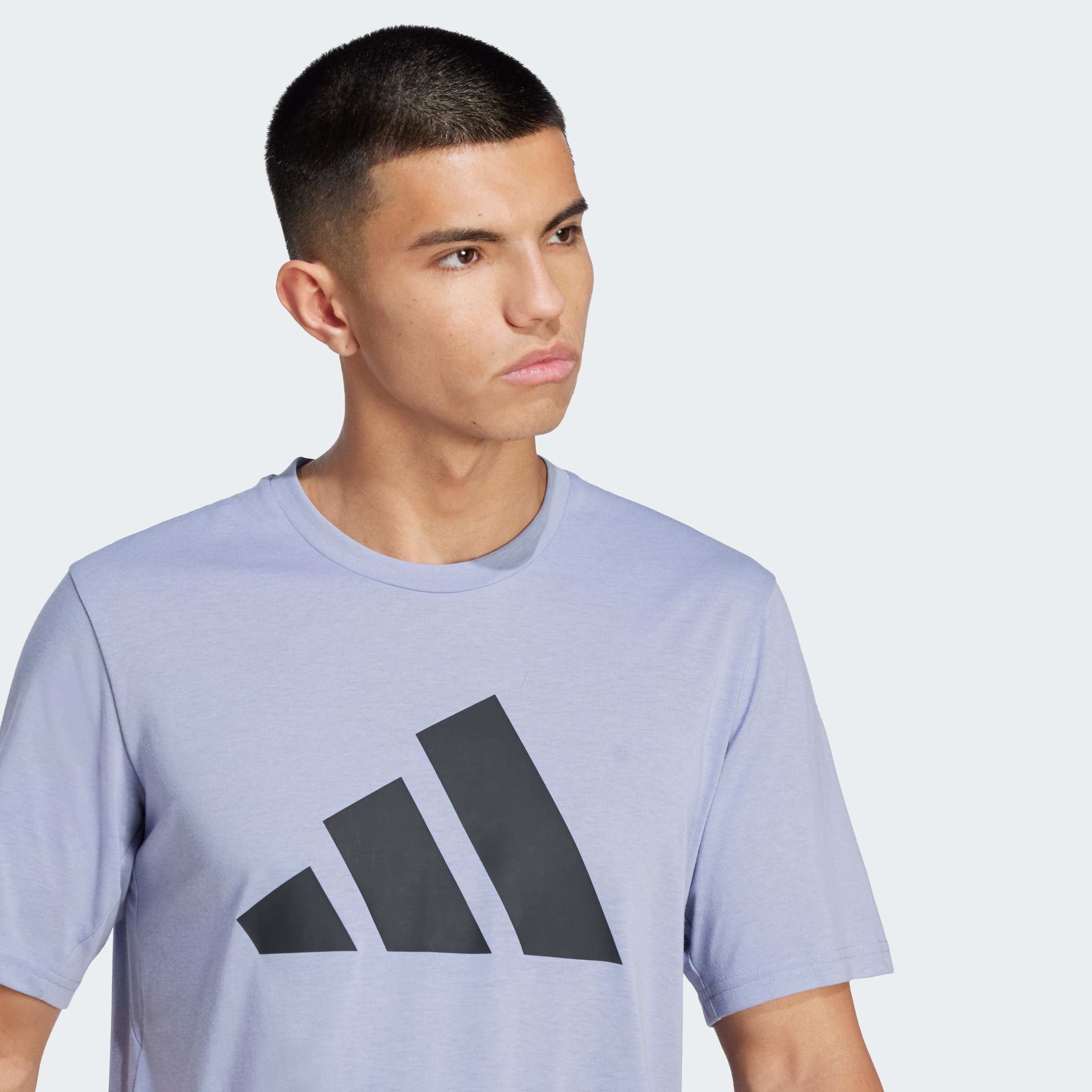 Adidas Hombre Train Essentials Feelready Logo Training tee, Silver Violet/Black, M
