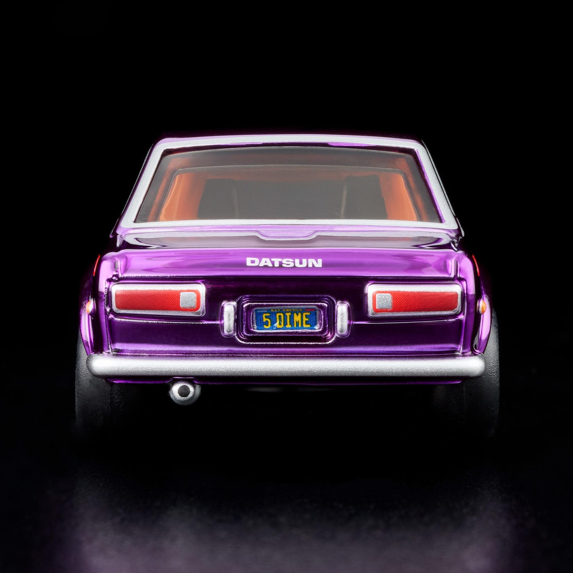 Hot Wheels RLC '71 Datsun 510, Spectraflame Purple, w skali 1:64, odlewany metalowy samochód z otwieraną maską, prawdziwe złote koła jeźdźców, ekskluzywna kolekcja