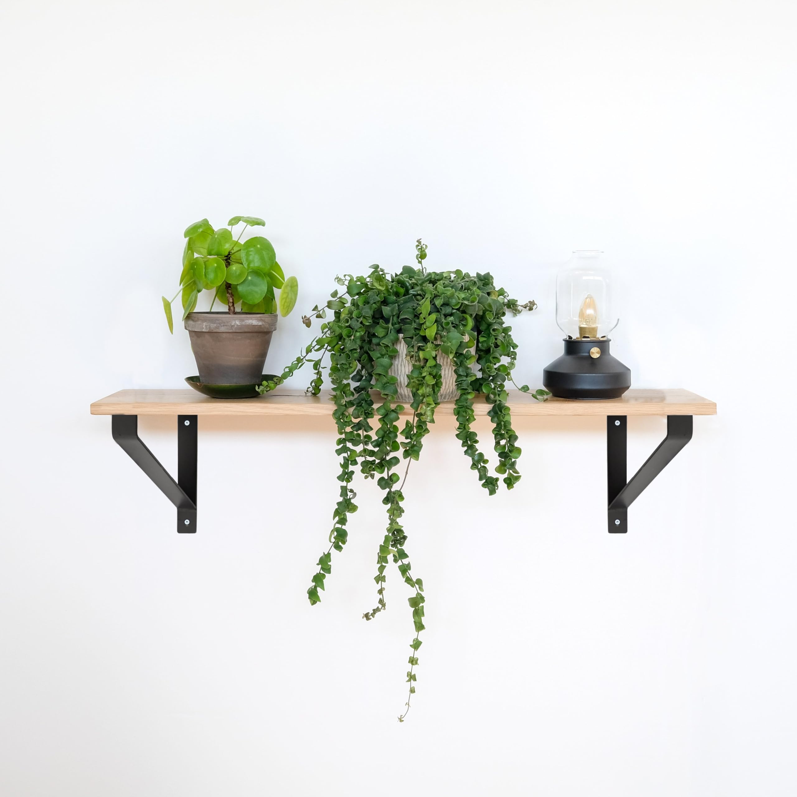 2 x Natural Goods Berlin | Wsporniki regału, półki regałowe, regał ścienny | model Berlin środek | wiele kolorów (250 mm, czarny)