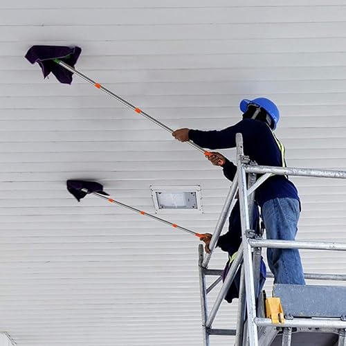 Miniatura 6 de cosbur Repuesto de mango de trapeador giratorio, mango de trapeador de 4 secciones para trapeador giratorio, mango de poste de fregona de acero