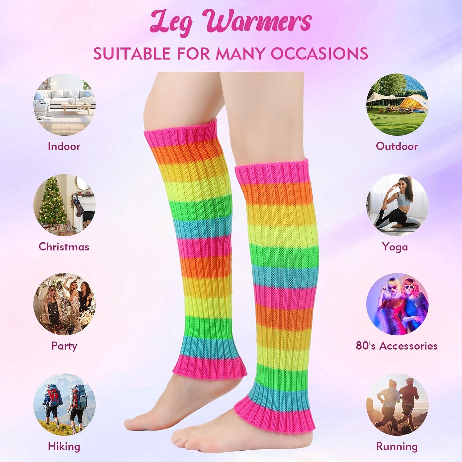 80s leg warmers for women Vibrant Neon Colors kids leg warmers Add a Splash of Color to Your Winter Clothes, Dance or Yoga Wear, Party Accessories