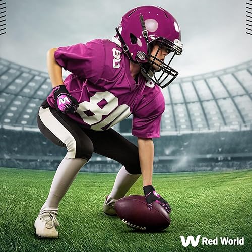 Miniatura 8 de RED WORLD Guantes de fútbol para niños, jóvenes y adultos, guantes receptores para niños y niñas, hombres y mujeres, rendimiento mejorado