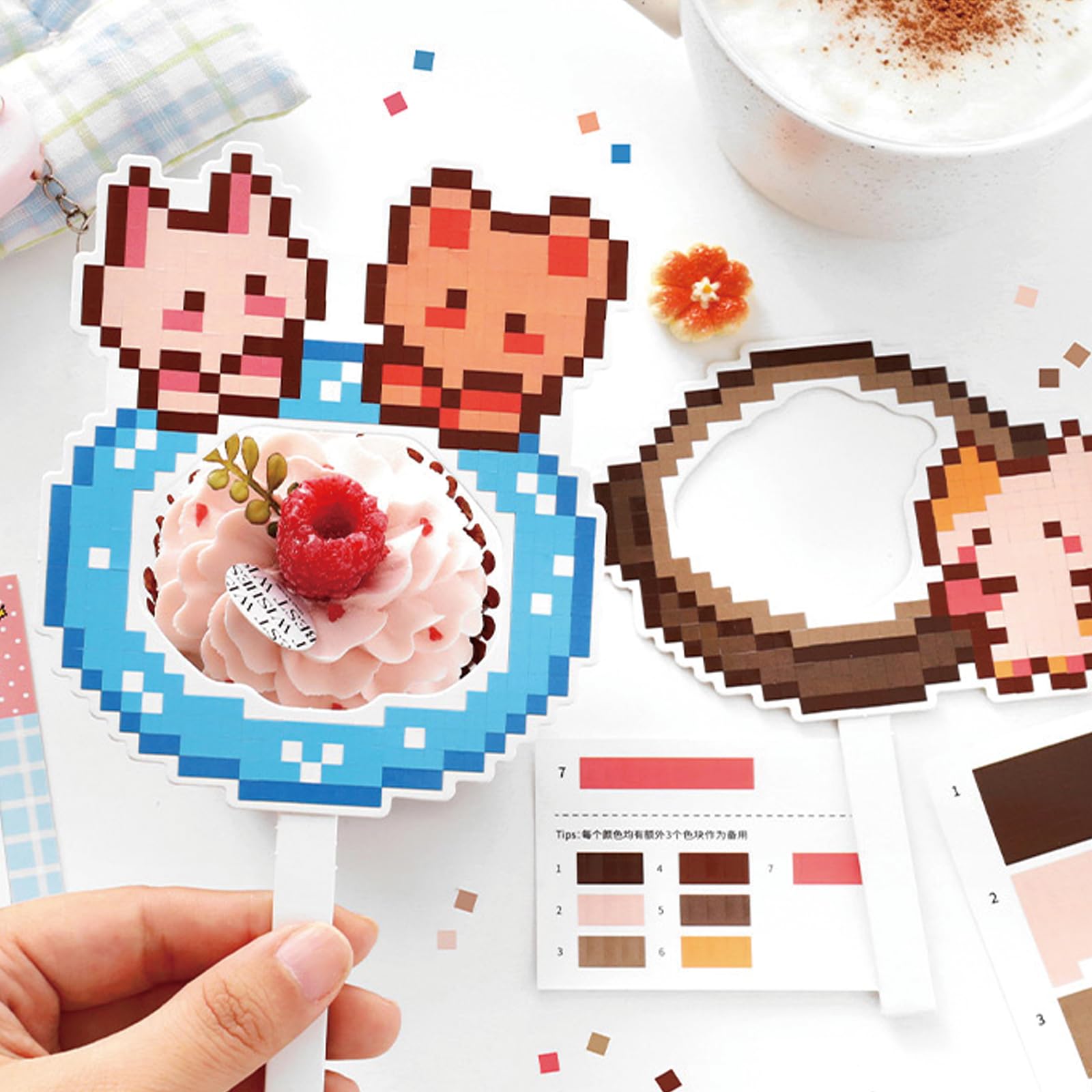 Bomichi 4 Sets Collage Stickers, Cute Vinyl Pixels Stickers for