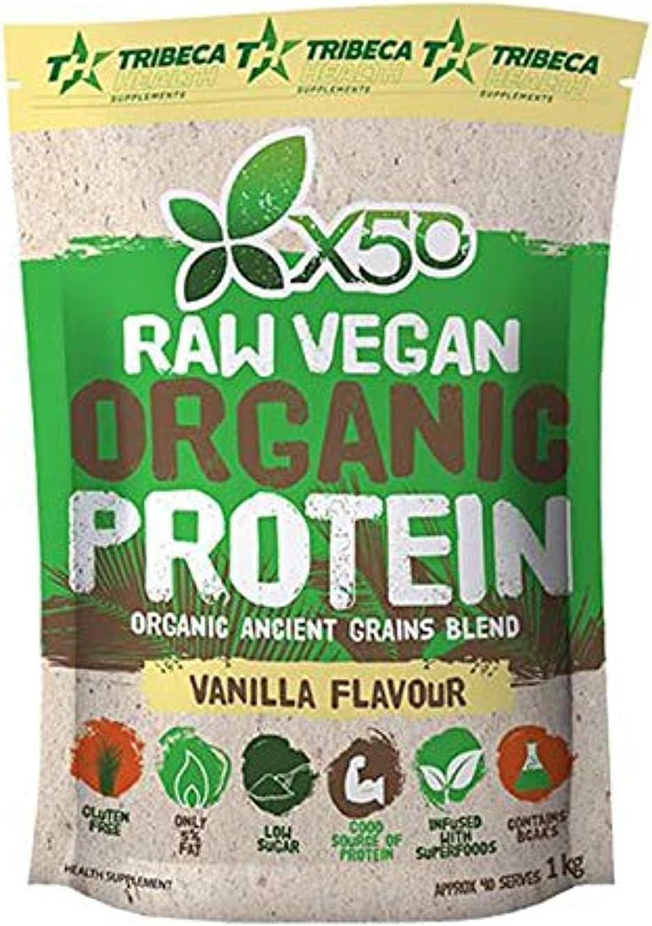 X50 Vegan Organic protein - 1 kg, Vanilla