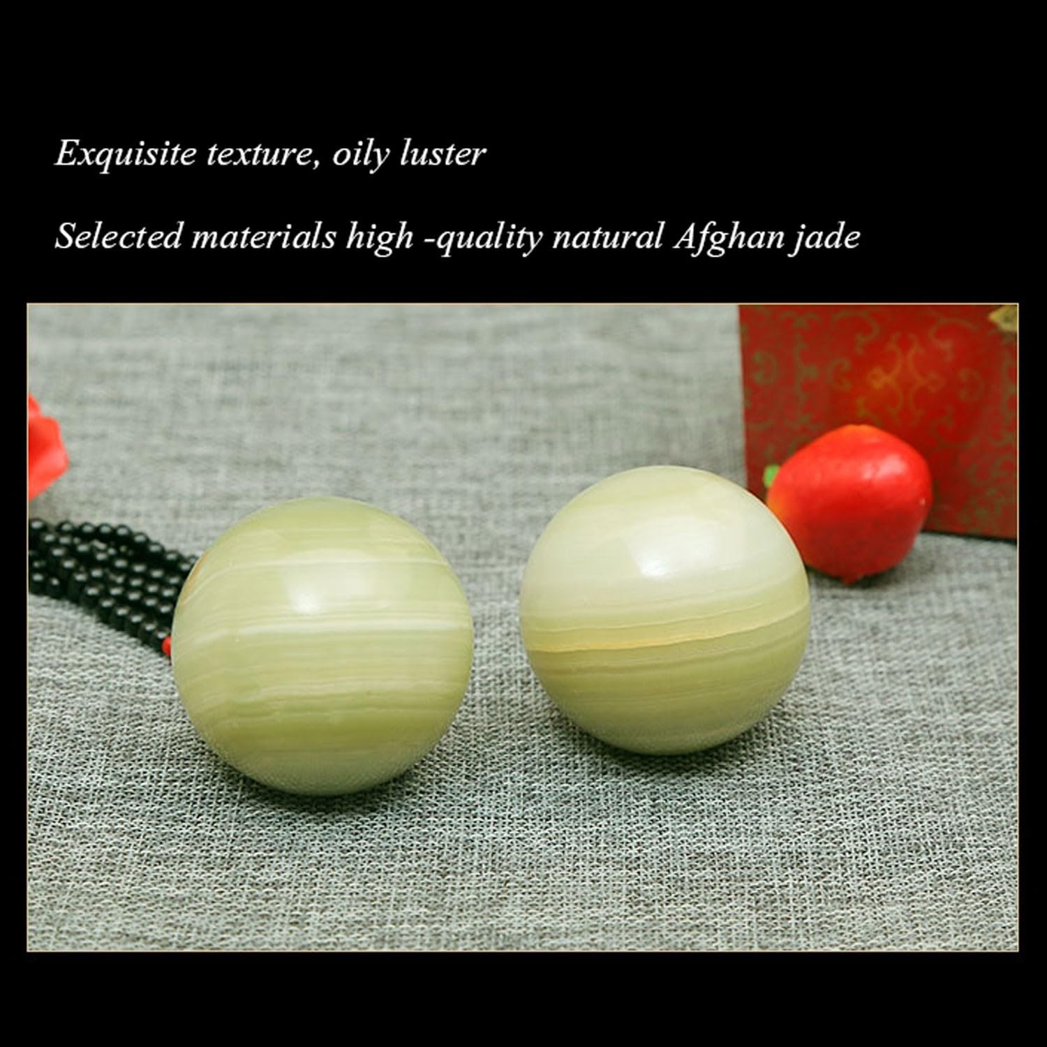 BBAUER palline massaggio pallina antistress palline cinesi Light Baoding Balls Health Crystal Stress Exercise Balls per alleviare lo stress, esercizio fisico e terapia della mano(Color:A,Size:50mm)
