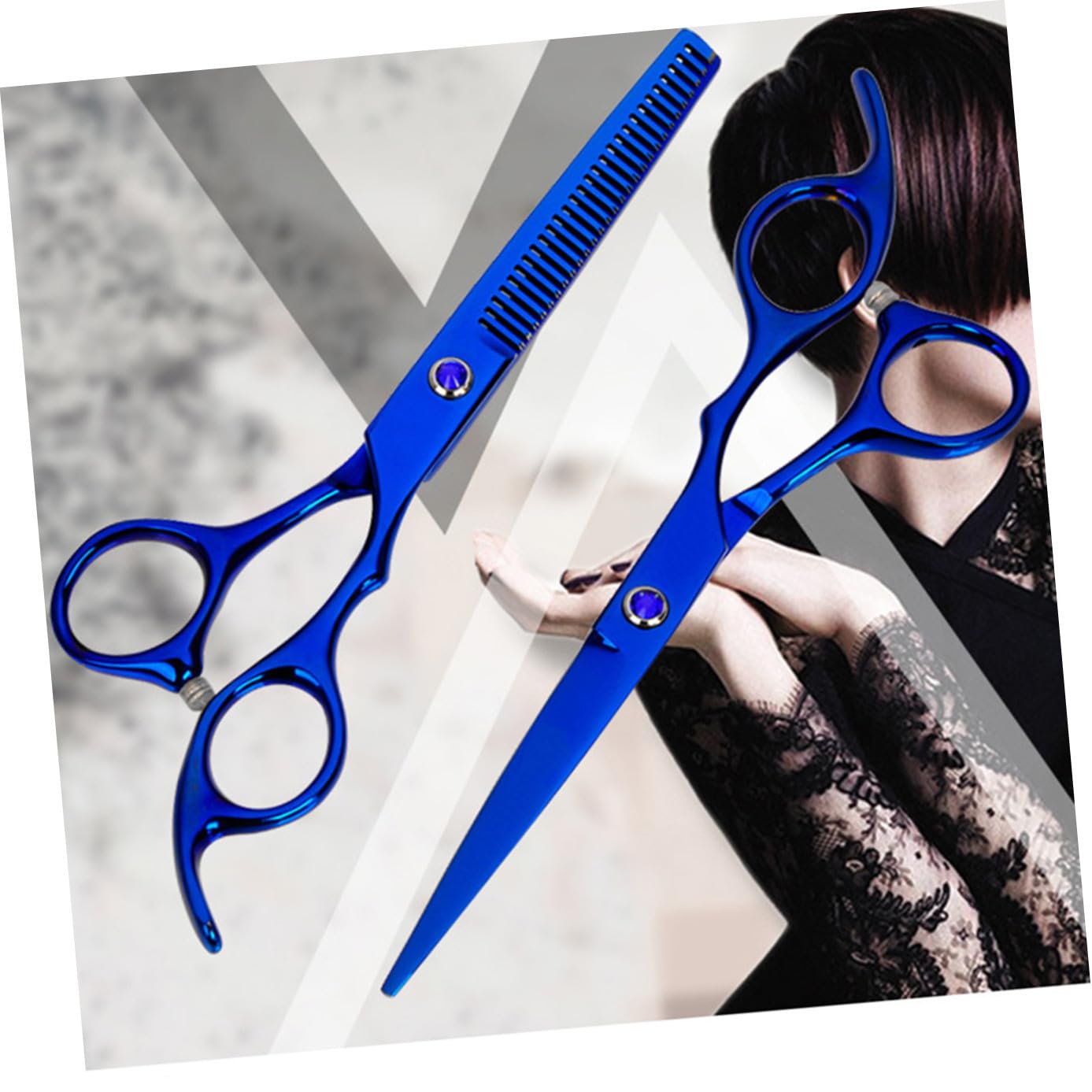 MAGICLULU 3 Piezas tijeras de acero inoxidable tijeras rectas herramienta de de pelo en los ojos para adultos mascota de peluquero cabello de pelo plano