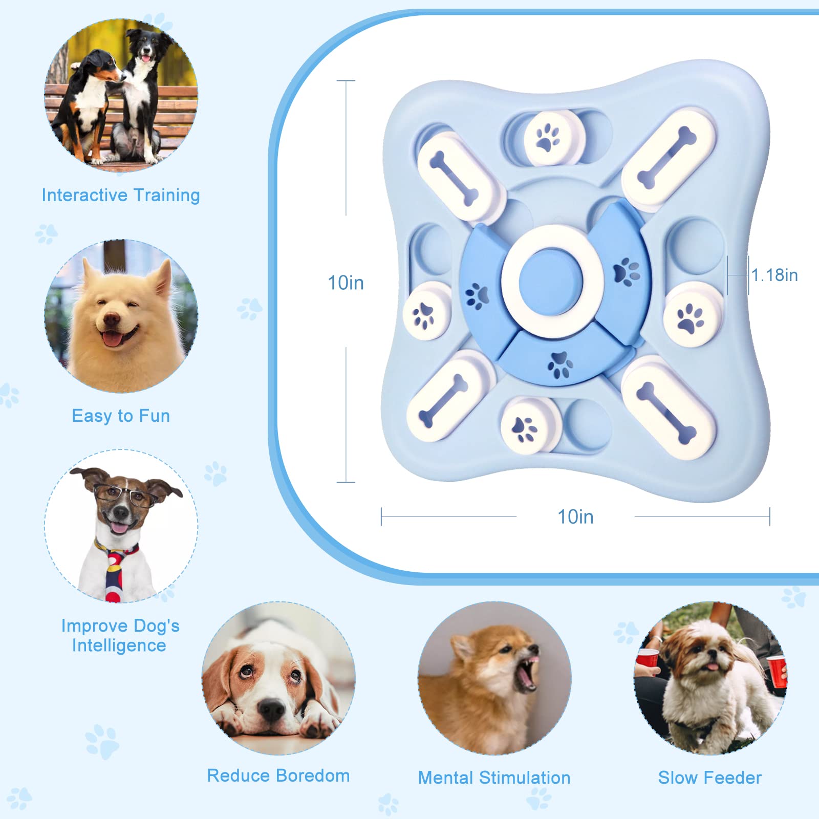 JOPHEK Giocattoli di Intelligenza per Cani, Treat Dispenser Giocattolo Interattivo per Cuccioli, Gatti, Cani di Piccola, Media e Grande Taglia IQ Training