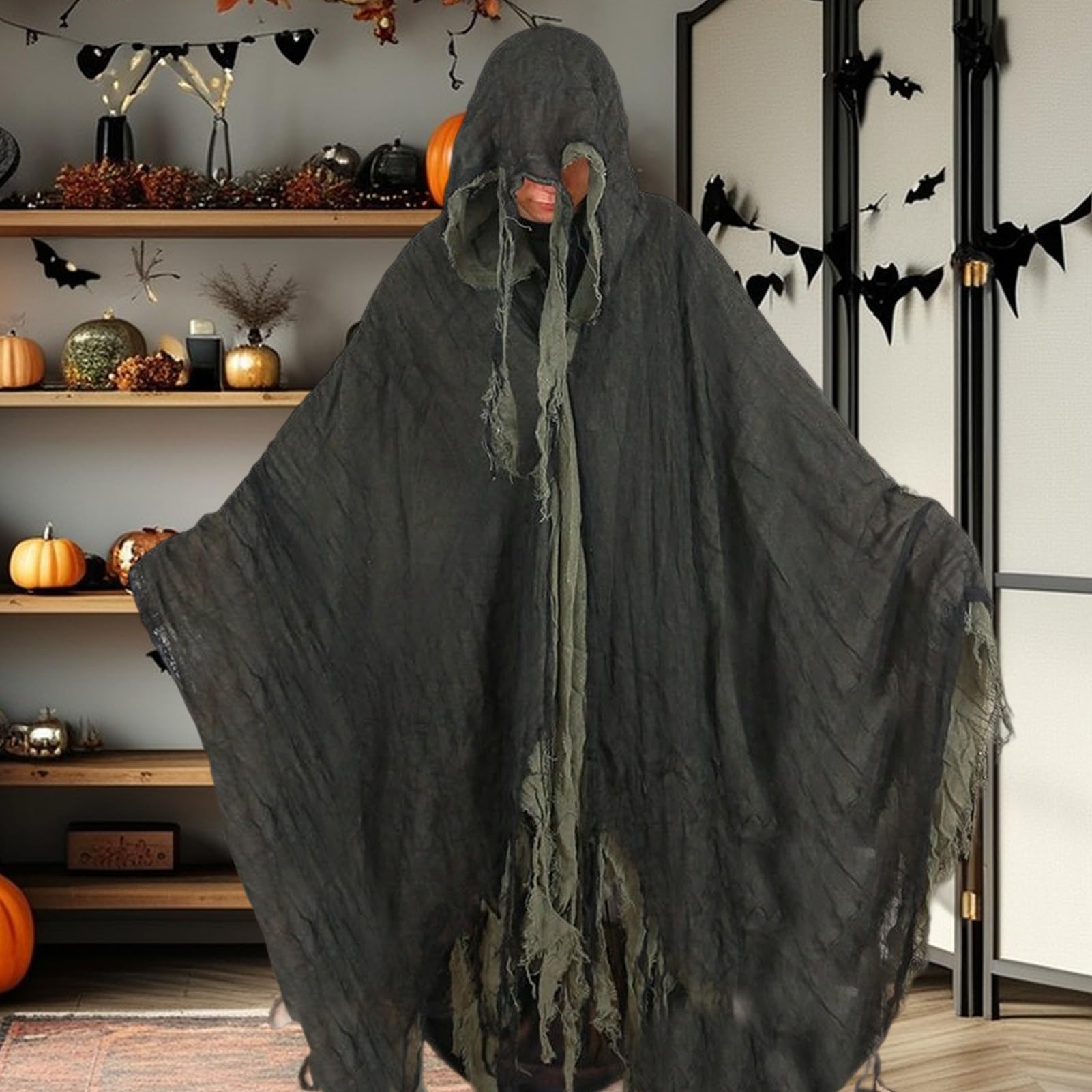 Mantello Con Cappuccio Per Halloween Accessorio Per Costume Cosplay