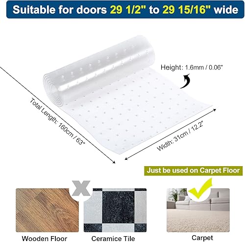 Miniatura 8 de uxcell Protector de alfombra para gatos, 8.2 pies de largo x 12.2 pulgadas de ancho, tapón de plástico para arañazos para alfombras, fácil de