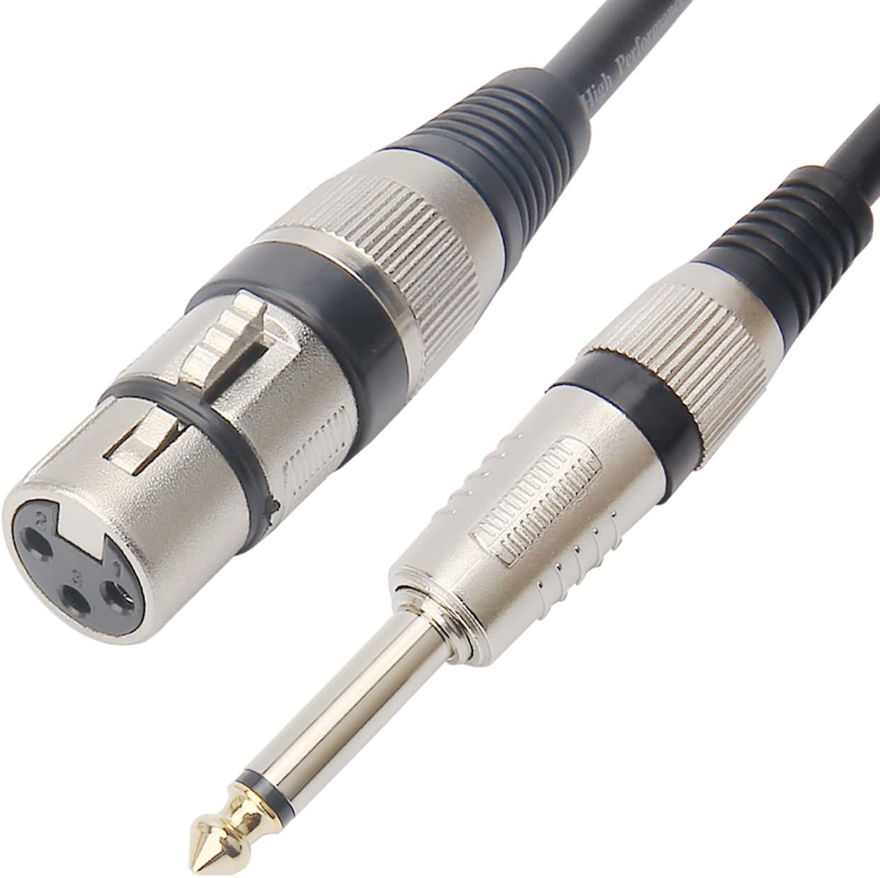 TISINO XLR Female to 6.3mm(1/4") TS Mono Jack Microphone Cable Mic Cord