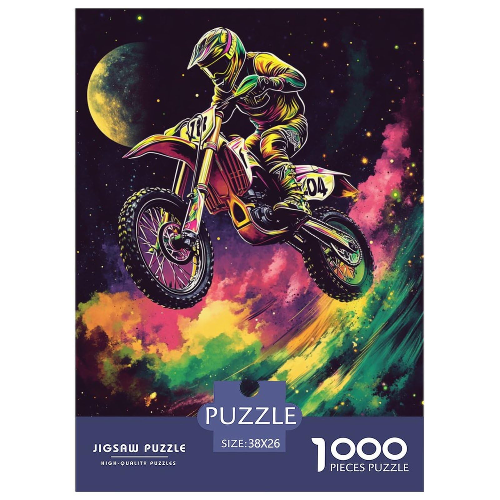 Puzzles Dirt Bike 1000 Pieces Challenge Game for Adults,Fantasy Starry Sky Impossible Jigsaw Puzzle 1000 Pieces Educational Games Home Decoration 38x26cm/1000pcs