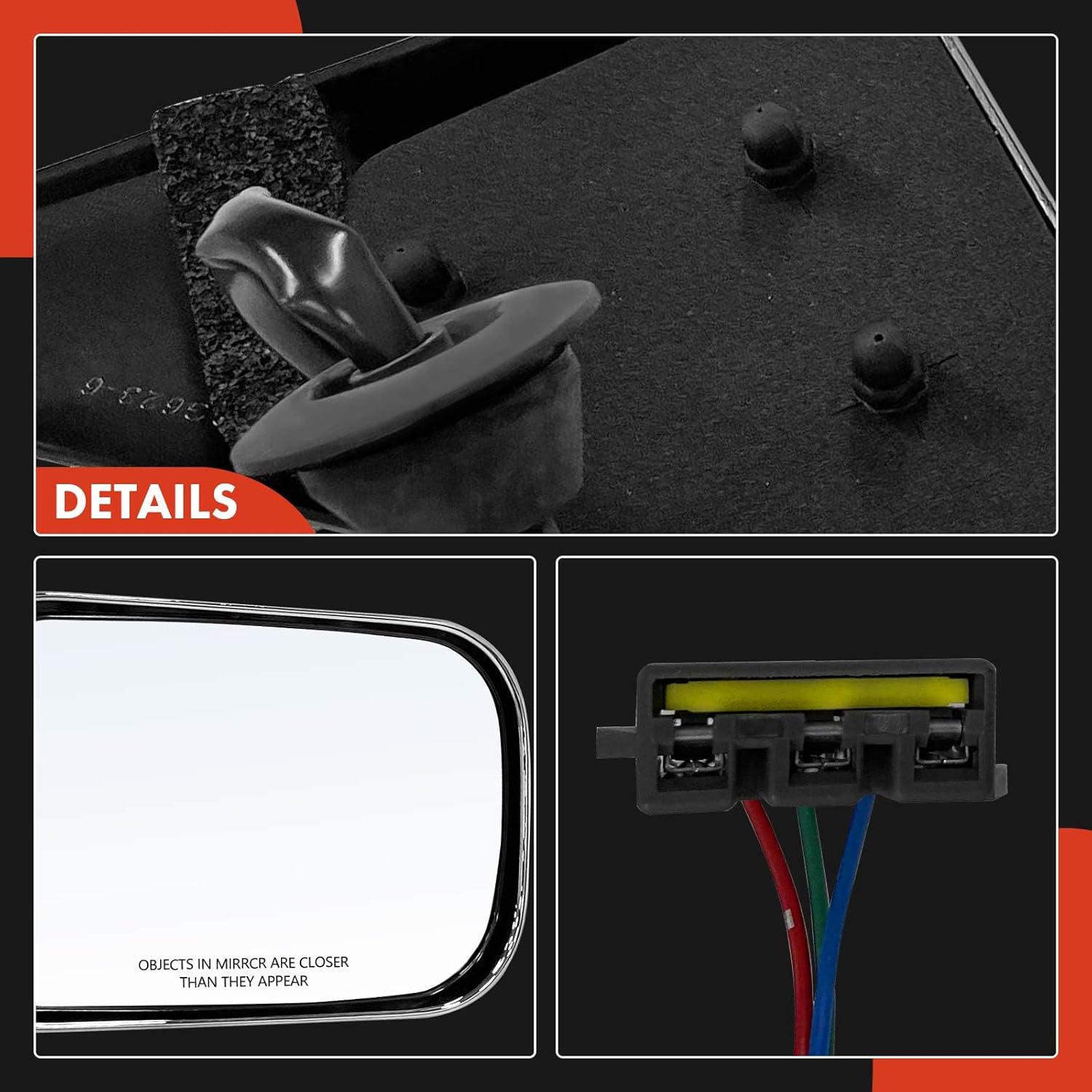 A-Premium Passenger Side Power Door Mirror - Compatible with Dodge Ram 1500 2500 3500 1994 1995 1996 1997 - Non-Heated Manual Folding Chrome Outside Rear View Mirror - Replace# 55076612