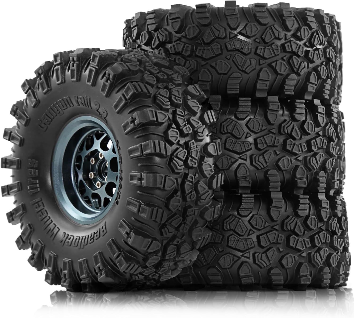 REDSPIDER•2.2'' RC Crawler Tires and Metal Beadlock Wheels Set 4PCS All-Terrain Tires OD5.35'' for 1/10 1/8 RC Crawler Car SCX10 I II III Pro 90046 AXI03007 TRX4 TRX6 Gen7/8 D90 (Brown 1)
