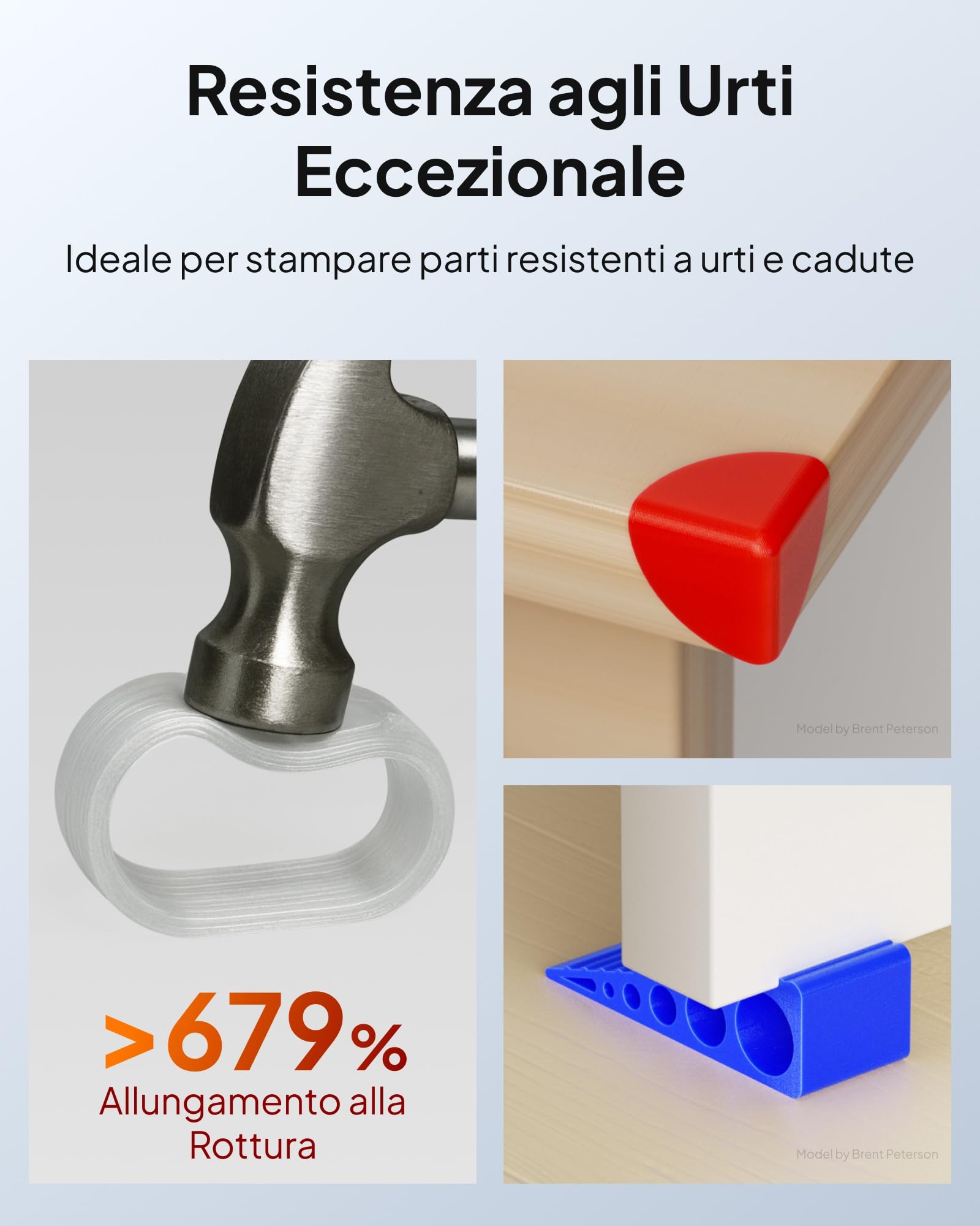 ELEGOO TPU 95A Filamento per Stampanti 3D 1,75 mm Grigio 1KG, TPU Filamento Flessibile Morbido per Stampa 3D, Bobina da 1kg Compatibile con la Maggior Parte delle Stampanti 3D FDM