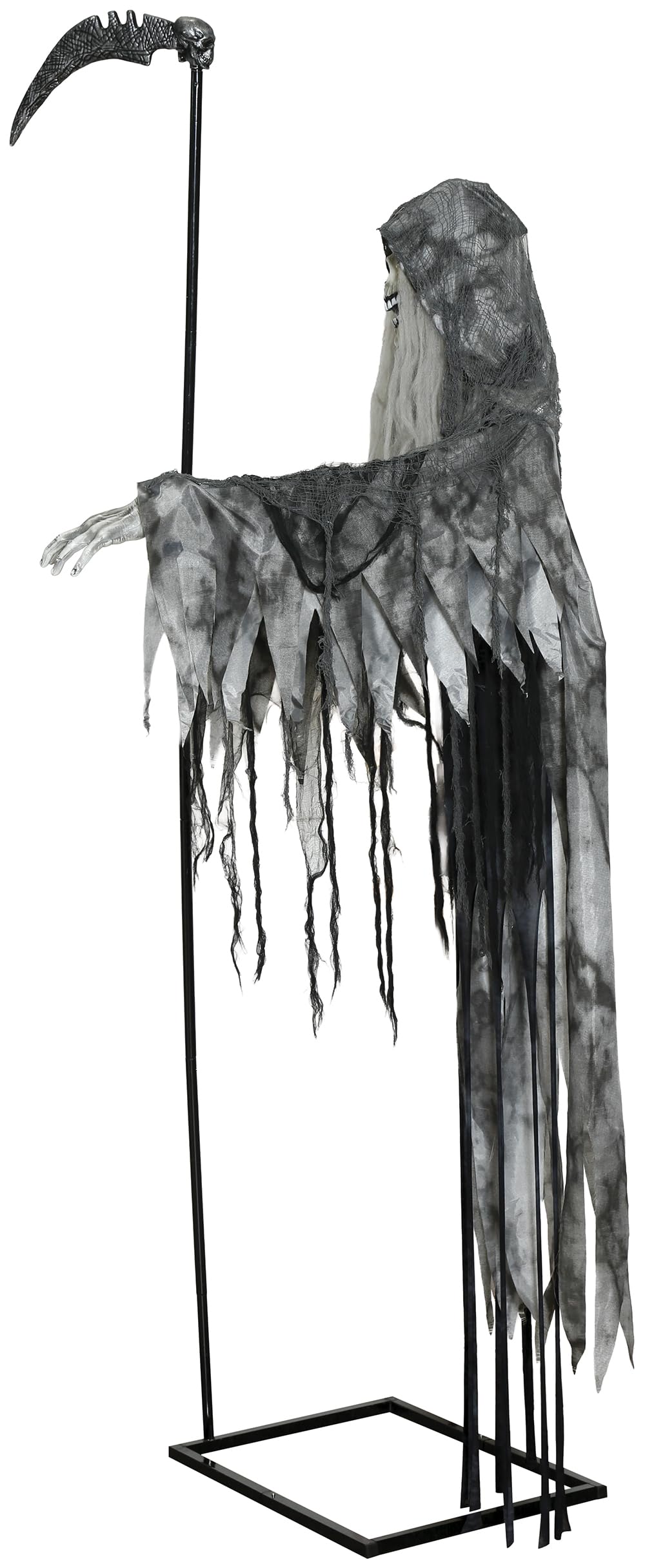 FIESTAS GUIRCA | Muñeco Muerte Voladora con Luz, Sonido y Movimiento (205 cm) - Decoración para Halloween y Oktoberfest - Ideal para Adultos y Niños - Gris y Negro