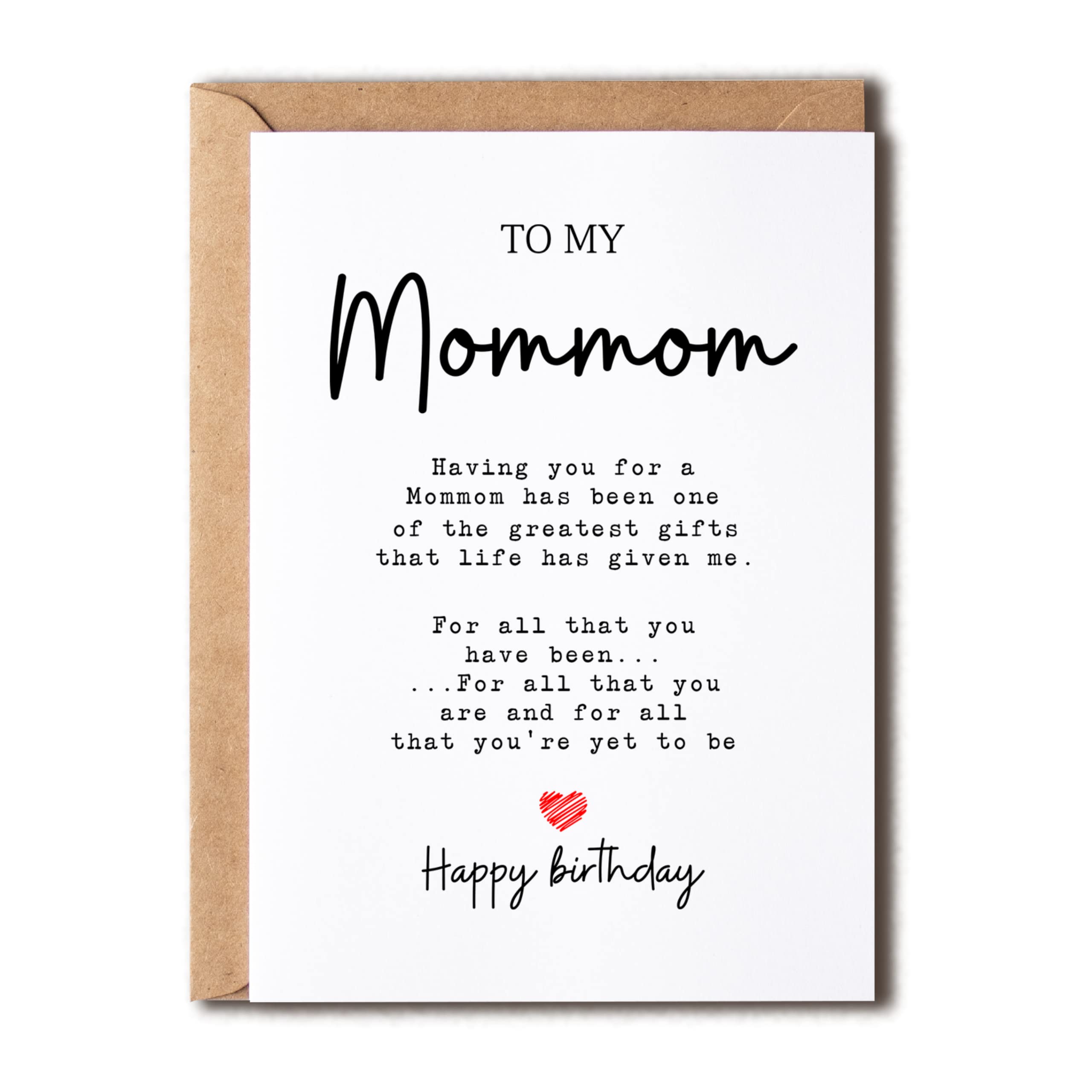 To My Mommom - Mommom Birthday Card - Greatest Gift In My Life