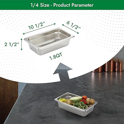 Miniatura 21 de HECMAC Paquete de 6 tapas de sartén de hotel de tamaño completo, acero inoxidable, tapa de sartén de alimentos con asa, calibre 23