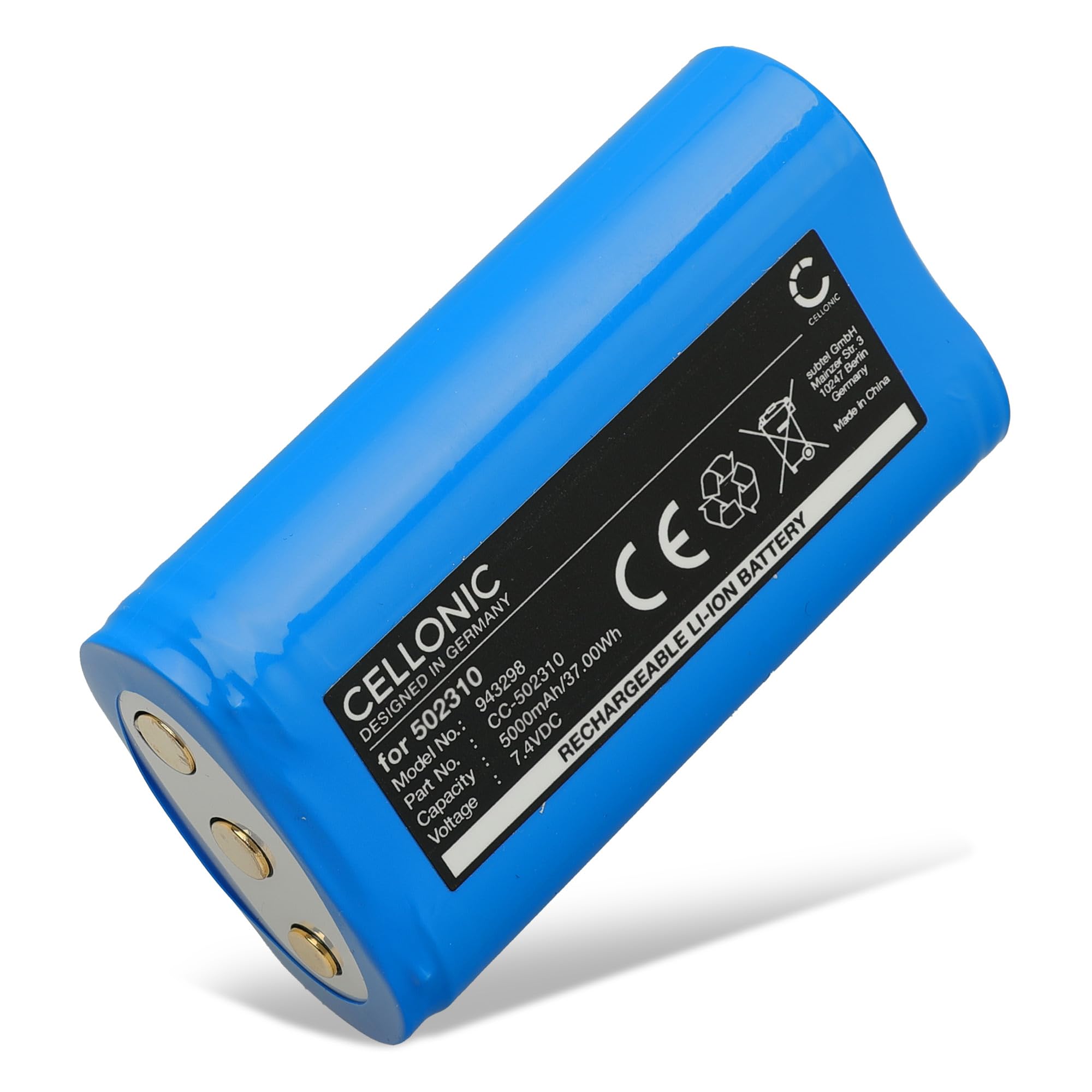CELLONIC 1x Batterie Compatible avec Ledlenser H15R Core, H19R | 1x, (5000mAh-7.4V-Lithium-Ionen), Beleuchtung / Taschenlampe Akku