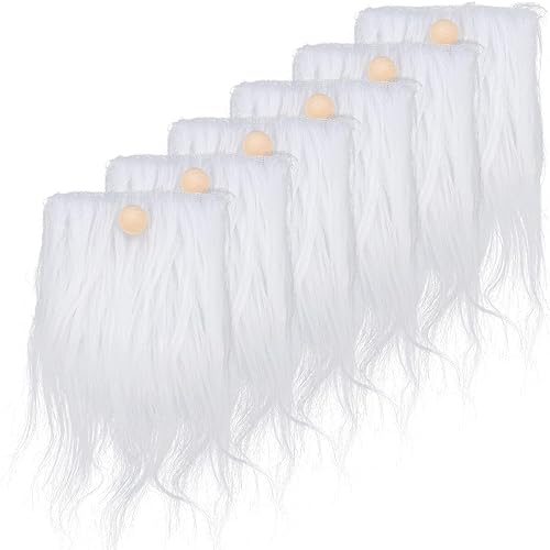 Barba de gnomo precortada 1 juego hecho a mano con bigote de piel sintética enana pequeñas bolas de nariz sin terminar para bricolaje, Navidad,