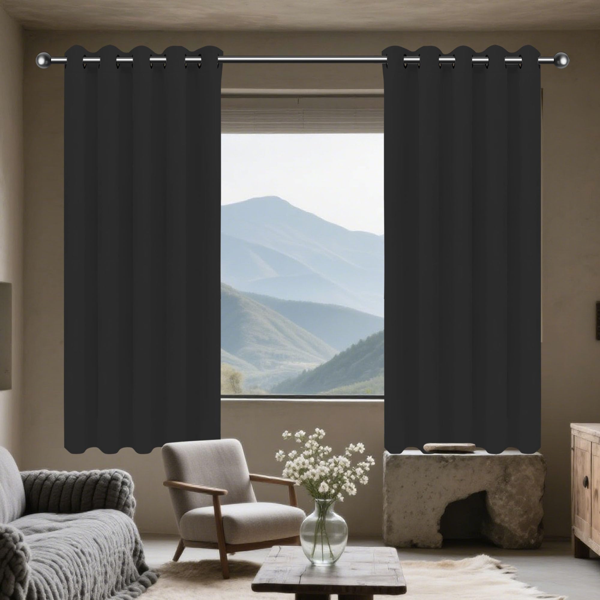 Rideau occultant 450 x 300 cm isolant thermique anti froid chaleur grande taille pour fenêtre