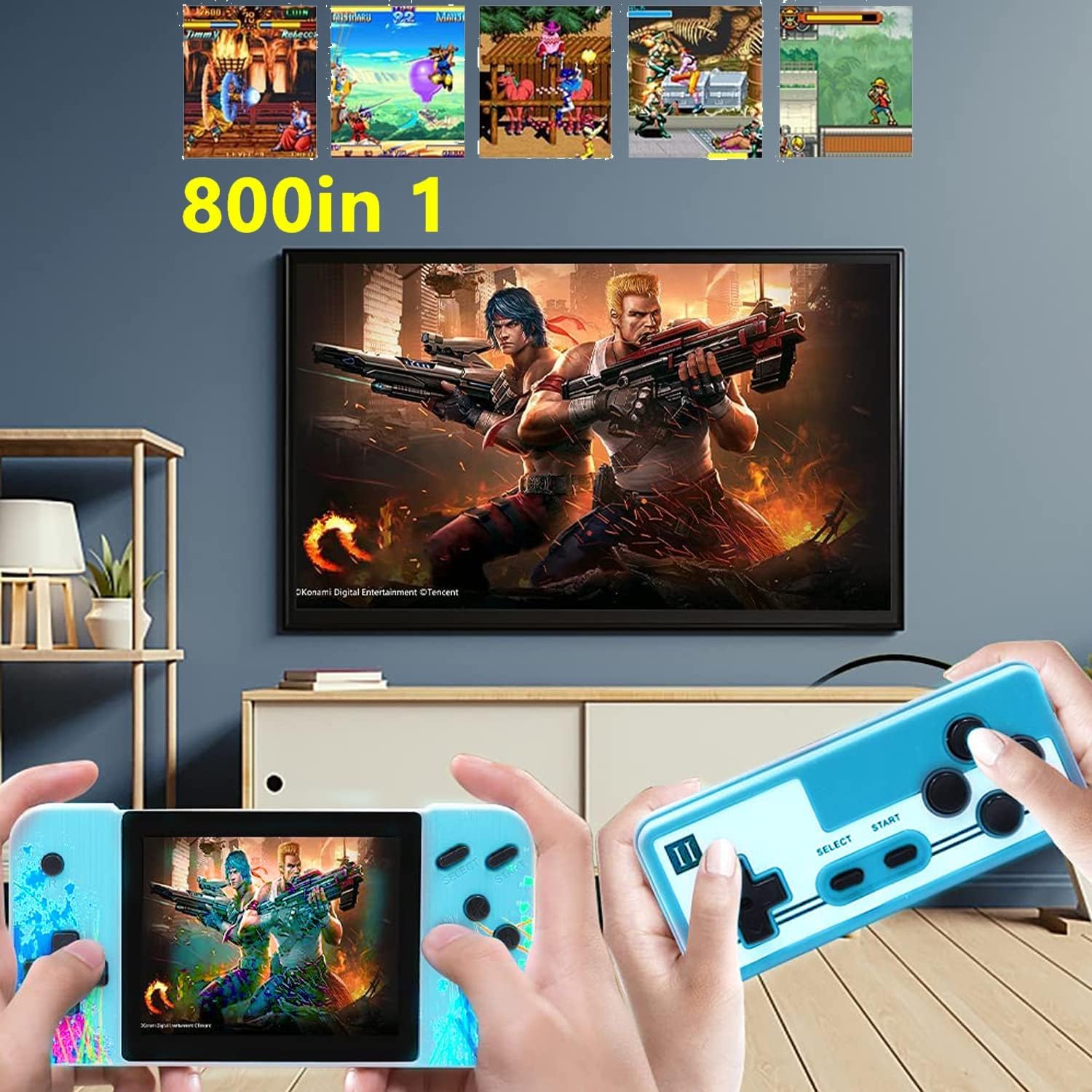 GameBoy Mini Game Console, Supporta 2 Giocatori e si Collega Alla TV, Precaricato con 800 Giochi Classici, Schermo LCD da 3,5 Pollici, Mini Sala Giochi, Regalo per Ragazzi e Ragazze