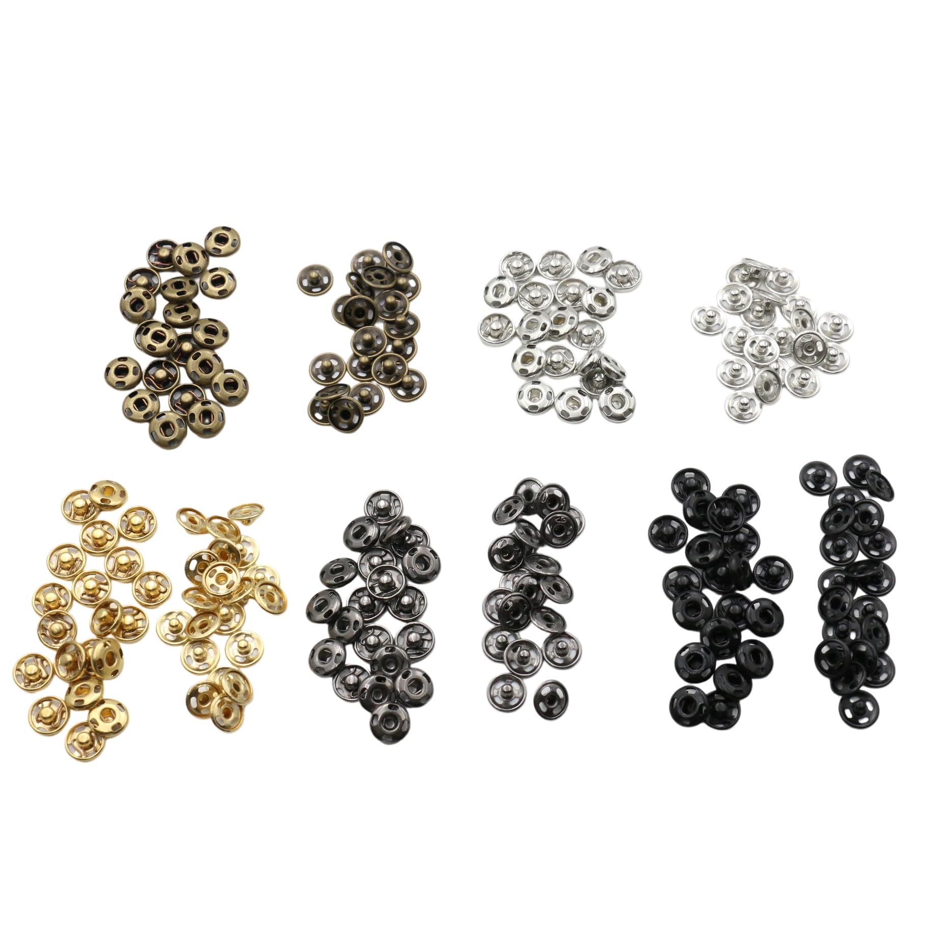 Amazon | KUKU工房 スナップボタン 縫い付けタイプ 7.5mm シルバー 20