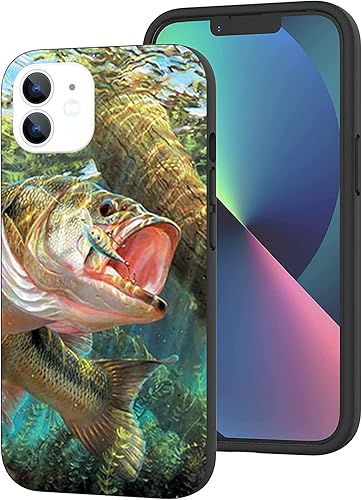 Funda de moda para iPhone 11, Bass Fish Jumping a prueba de golpes, diseño transparente, funda protectora delgada y suave