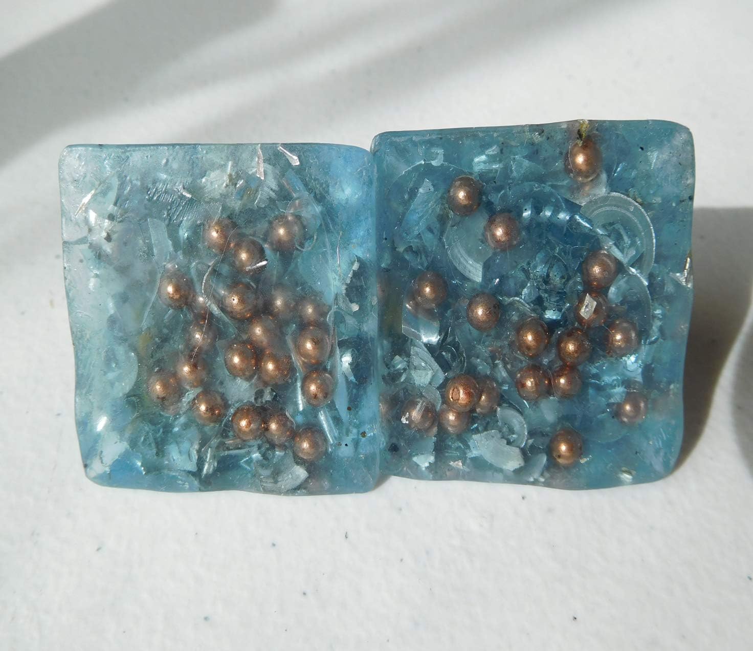 5 Light Blue Small Pyramids Crystal Orgone Generator Energy Accumulator PERFECT GIFTING TOOL!!!! Made 7.83/432/528Hz Frequency with OM Chants Many Beautiful Ingredients!!