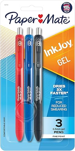 Paper Mate InkJoy - Bolígrafos de gel, punta fina, surtidos, 3 unidades