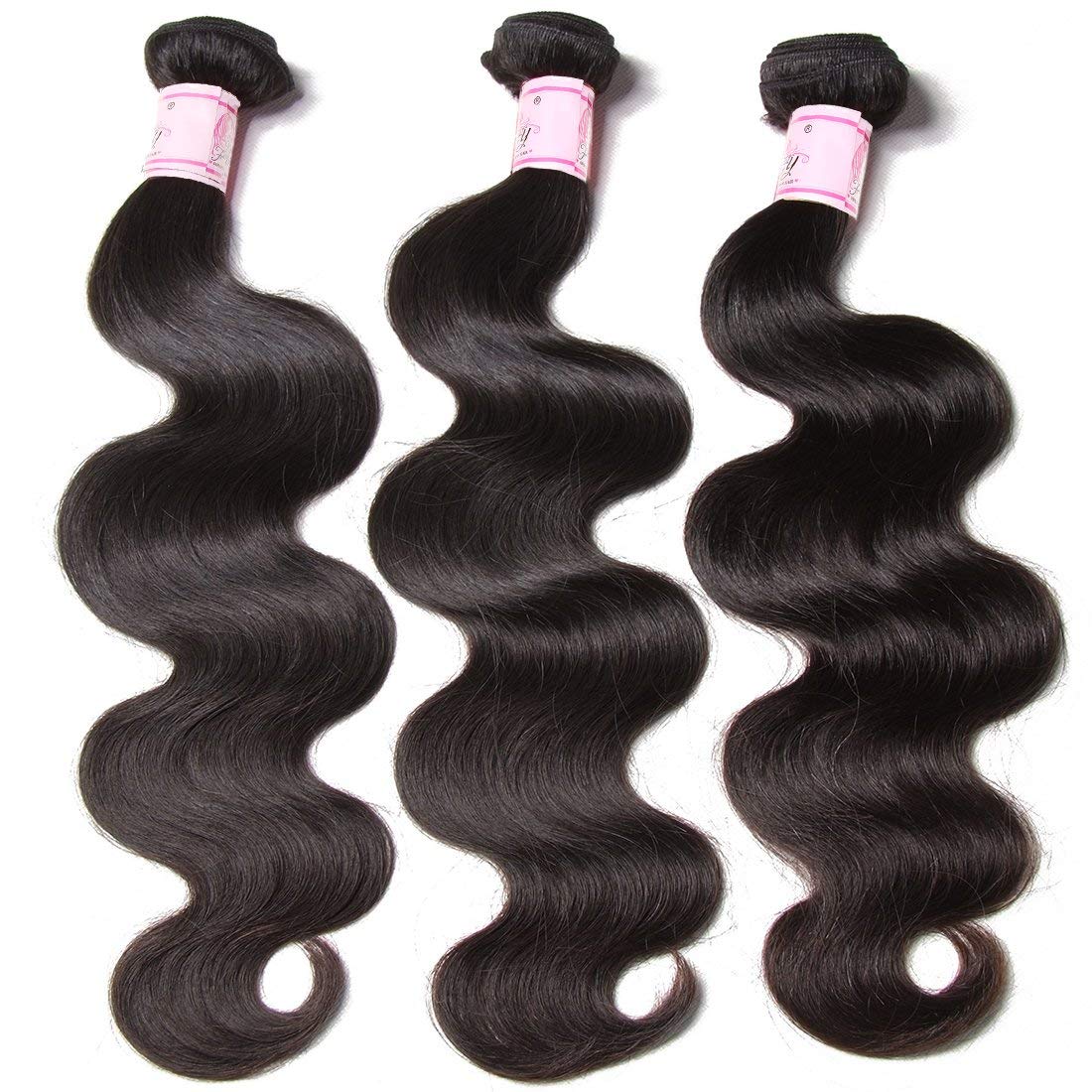 B&F Hair Brazilian Weave Virgin Hair Body Wave Weft 4 Bundles 100% Unprocessed Human Hair Extensions Natural Color (100+/-5g)/pc (18 20 22 24)