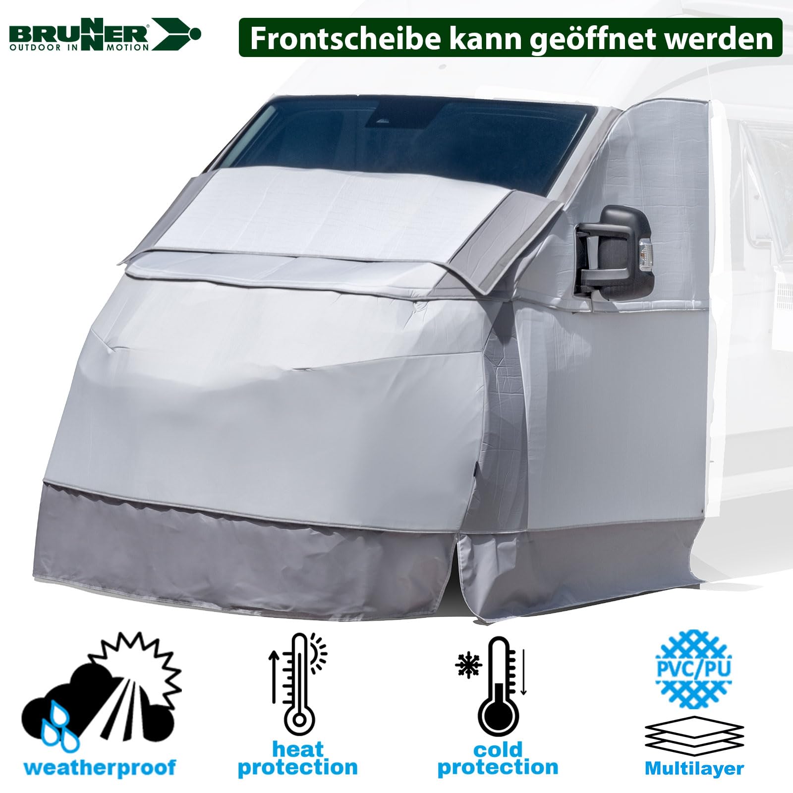 BRUNNER CLI-MATS XT Thermomatte Wohnmobil für Mercedes Benz Sprinter 07/2018 bis Heute, Kälteschutz Winter, Hitzeschutz Sommer, Schutz-Plane Außen, zweiteilig