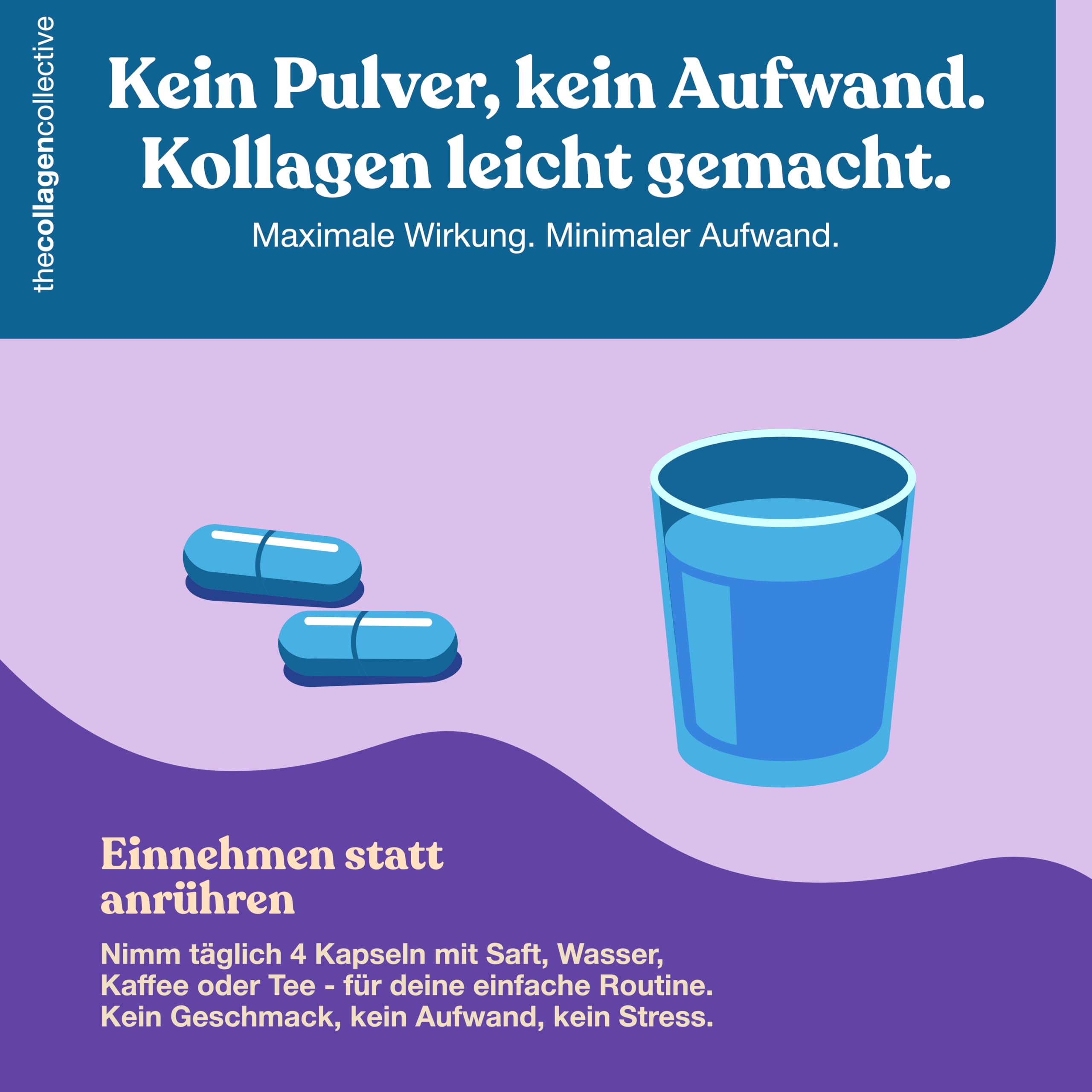 Beauty Kollagen Pulver Kapseln - Hochdosiert Bioaktives Peptide für Haut Haare Nägel Anti-Aging Inner Glow (1080 Kapseln / 6 Monate)
