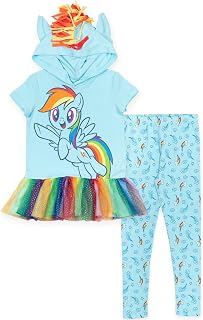 Rainbow Dash Pinkie Pie Girls Cosplay T-Shirt and Leggings Little Kid to Big Kid