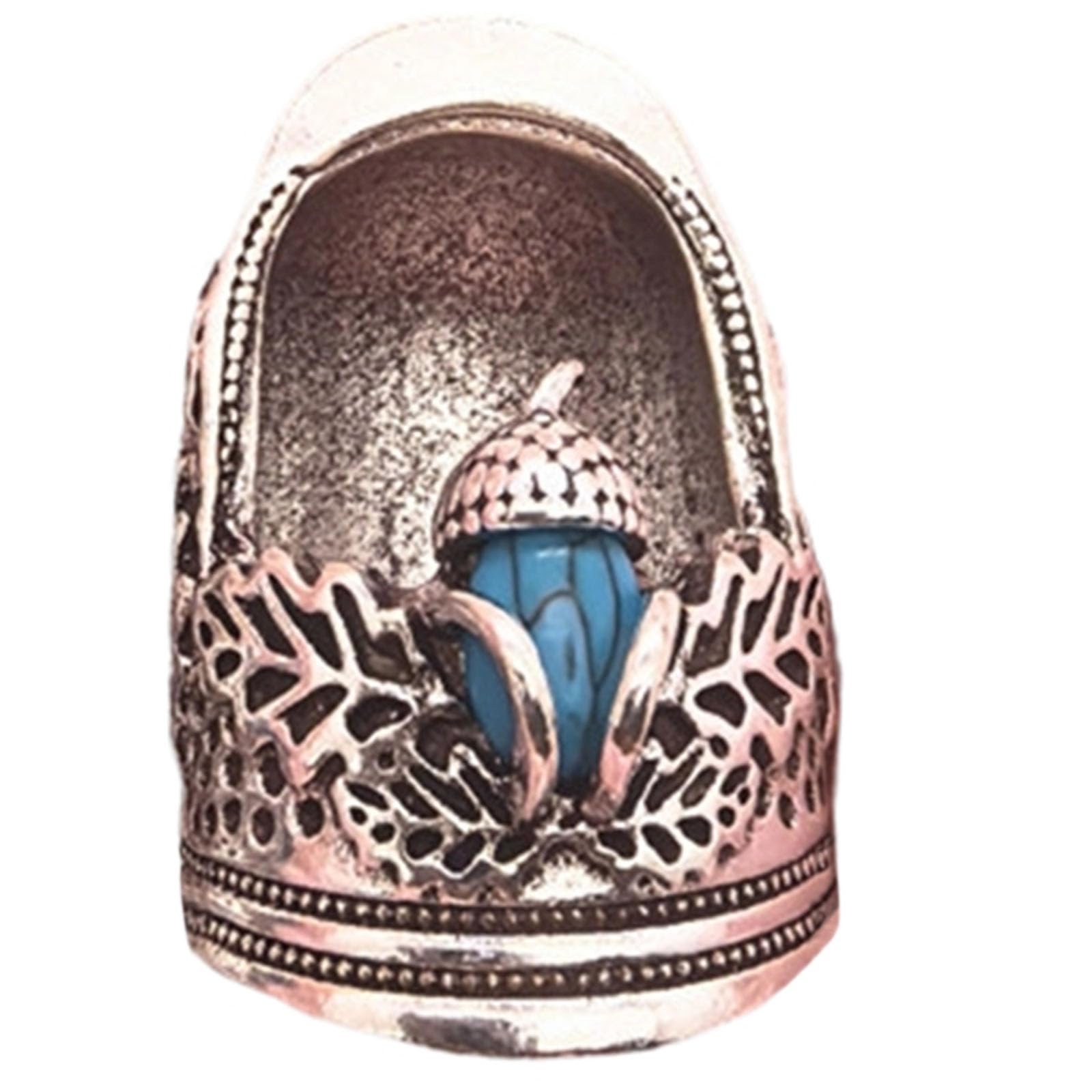 Kaeltsyn Ergonomic Finger Protectors for Clothing Maker From Alloy Featuring Open Structure for Enhances Control Beading Thimble