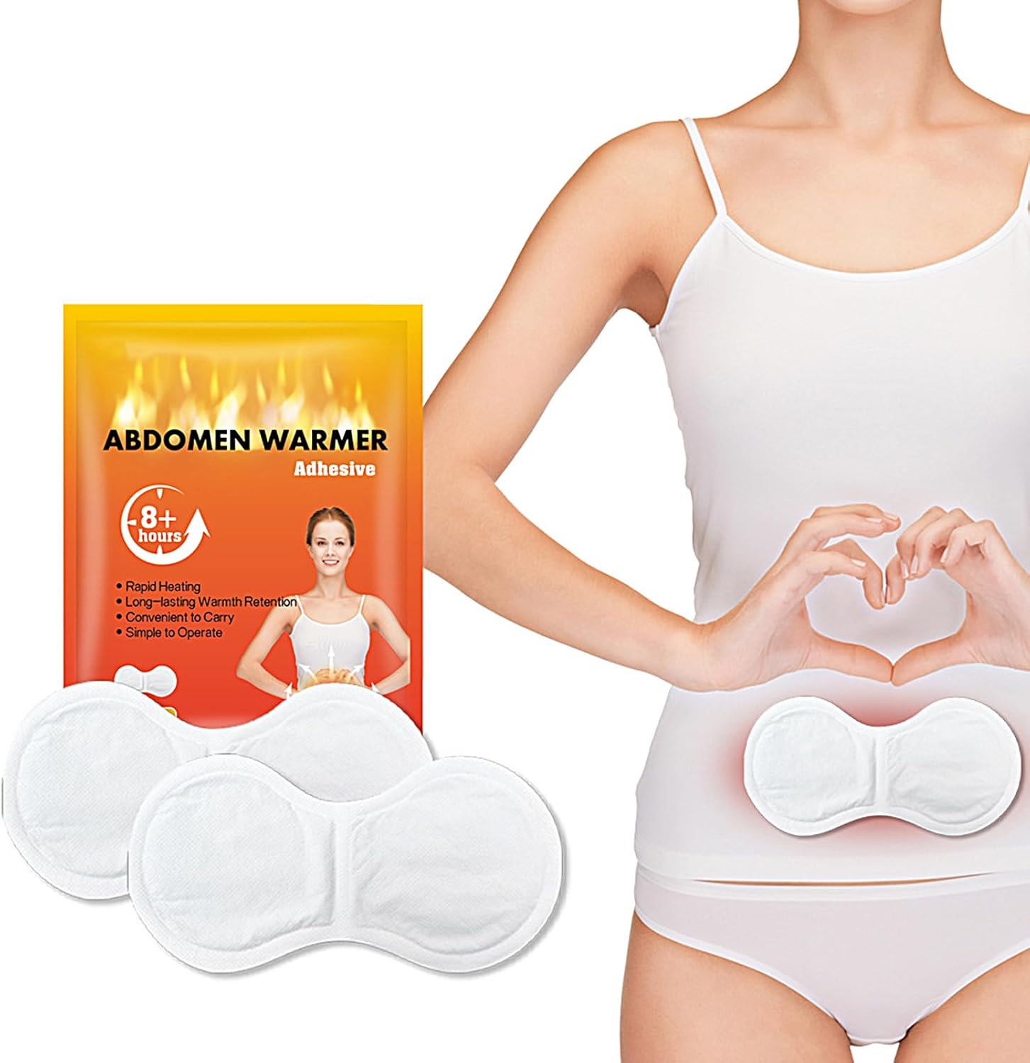 Heating Pads - Adhesive Heat Patches, Self Heating Waist Warmer, Winter 10X Portable Heatings Pad | Menstrual Accessory for Body Back Stomach Legs with Long Lasting Comfortable Warmth