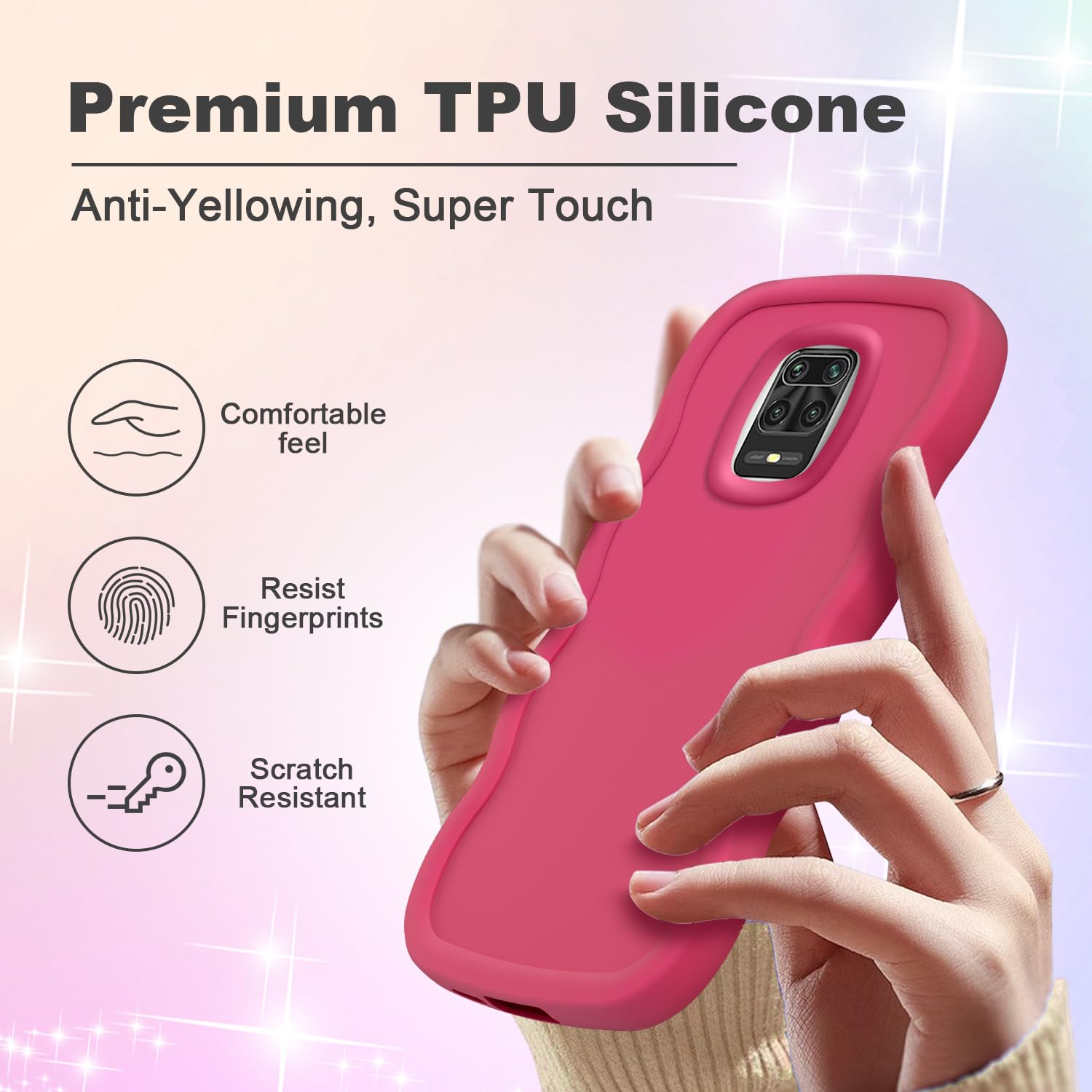 Custodia Per Xiaomi Redmi Note 9S/Note 9 Pro | Cover In Silicone Morbido Colorato Con Cornice Oro | Antiurto E Sottile | Donna - Verde - 4