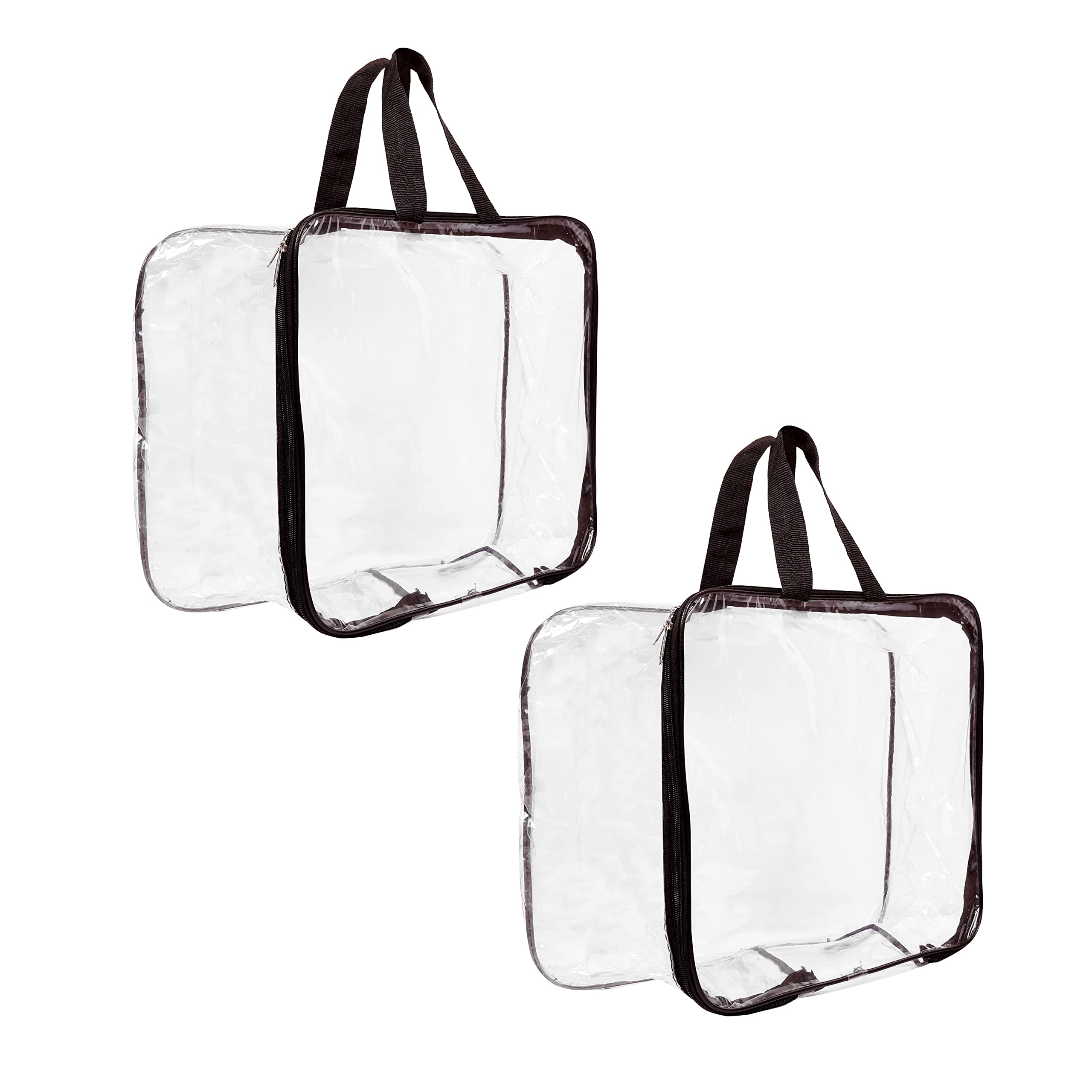 PENADIAMultipurpose Transparent Clothes Storage Bag PVC Packing Organizer for Sarees (Pack Of 2, Black)